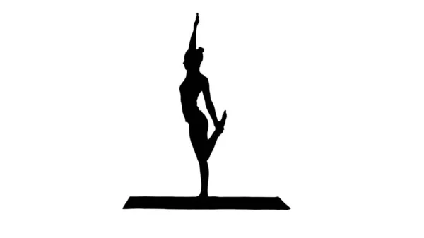 Silhouette Jeune yogi femme séduisante pratiquant le concept de yoga, — Photo