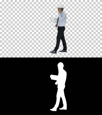 Mühendis telefonda evrak işleriyle uğraşıyor, Alfa Kanalı.