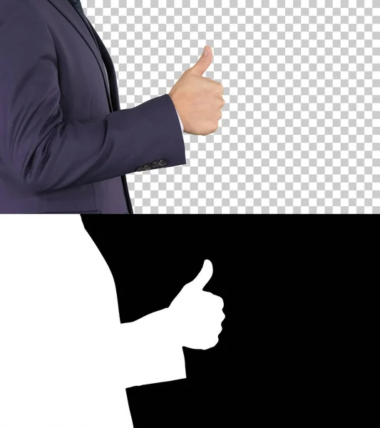 親指を立てるビジネスマンアルファチャンネル — ストック写真