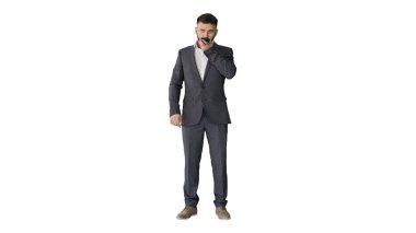 Konuşma kullanan işadamı sanal dijital ses asistanını etkinleştirin