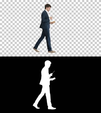 İş adamı düşüncelerini yazıyor, Alfa Kanalı.