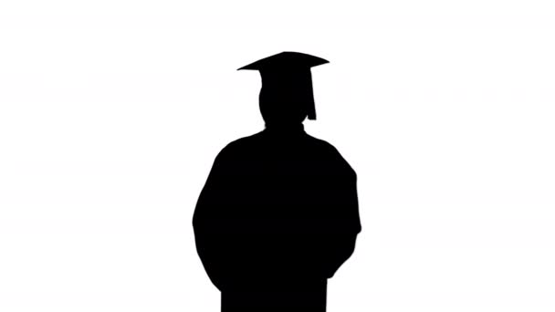 Afroamerykanka absolwentka posiadająca dyplom i mowę, Alpha Channel — Wideo stockowe