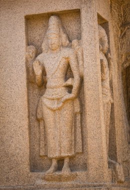 Antik kaya Tapınağı, beş Rathas, Mamallapuram, Tamil Nadu Hindistan