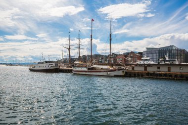 Oslo, Norveç-Temmuz 5: Oslo, Norveç'te Seaport 5 Temmuz 2016. Seaport Oslo.