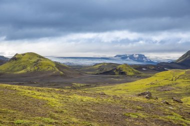 Güzel dağ Panorama Milli Parkı Thorsmork, İzlanda.