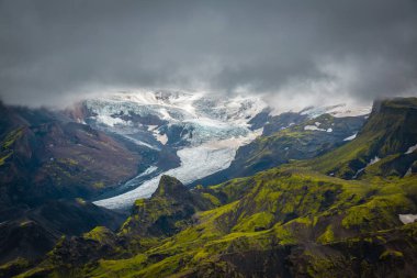Güzel dağ Panorama Milli Parkı Thorsmork, İzlanda.