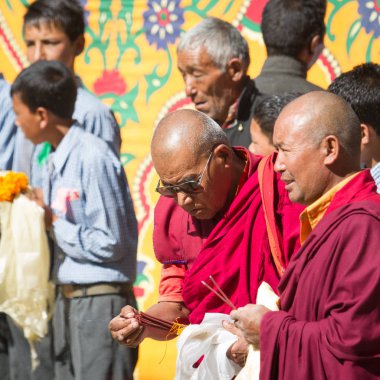 Nubra, Hindistan-Eylül 6: Budist rahipler 6, 2011 Nubra, Hindistan'da. Budist rahipler Nubra Vadisi'nde. Ladakh il.