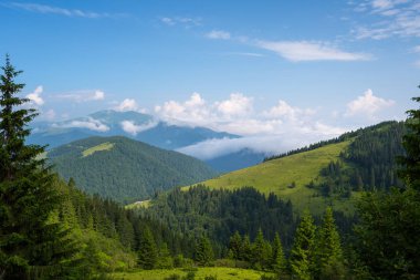 Karadağ dağ silsilesi içinde Karpatlar yaz Panoraması