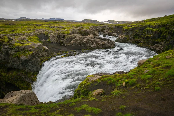 Καταρράκτης Για Εθνικό Πάρκο Tosmork Ισλανδία — Φωτογραφία Αρχείου