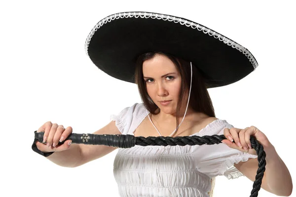 Женщина Мексиканском Костюме — стоковое фото