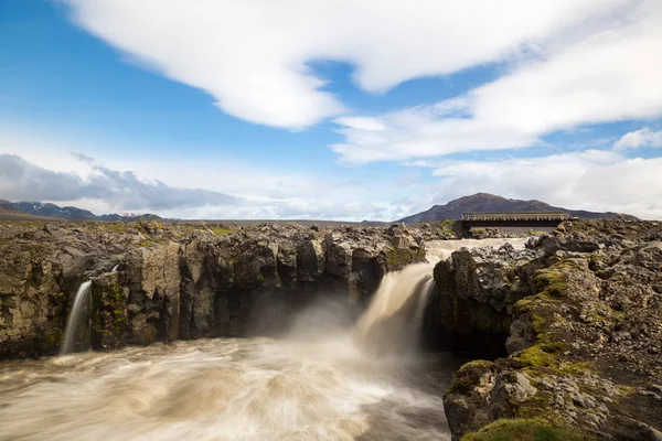 Мост Через Реку Национальном Парке Тосморк Исландия — стоковое фото