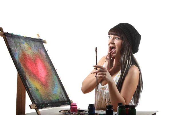 Woman Artist Work — Stock Photo, Image