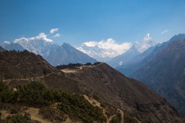 parça güzel görünümünden herhangi bir zamanda Saha Kampı, Himalayalar için