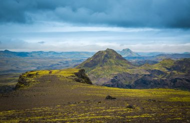 Güzel dağ Panorama Milli Parkı Thorsmork, İzlanda.