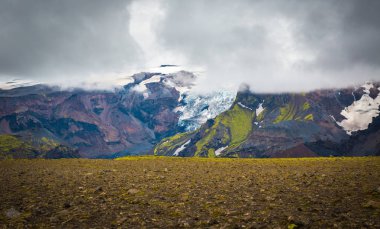 Güzel dağ Panorama Milli Parkı Thorsmork, İzlanda.