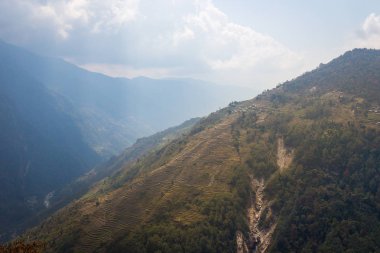 izleme Annapurna Merkez kampına Himalaya dağlarının güzel manzara