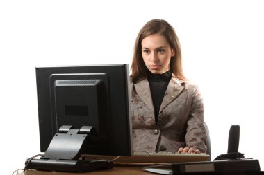 Ona genç iş kadını çalışma İşyerinde