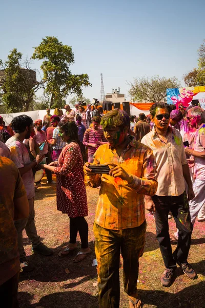 Agra India March Holi Celebration March 2018 Agra India People — Stock Photo, Image