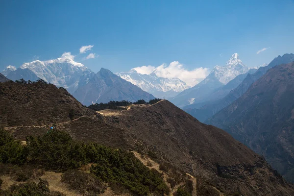 Hermosa Vista Desde Pista Everest Base Camp Himalaya — Foto de Stock