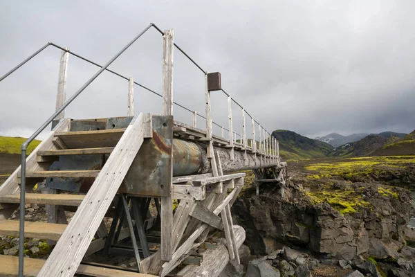 Pont Sur Rivière Dans Parc National Tosmork Islande — Photo