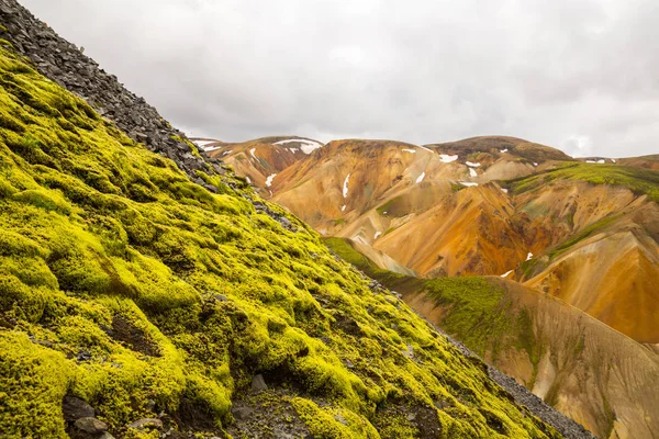 Beautiful Mountain Panorama National Park Landmannalaugavegur Islândia — Fotografia de Stock