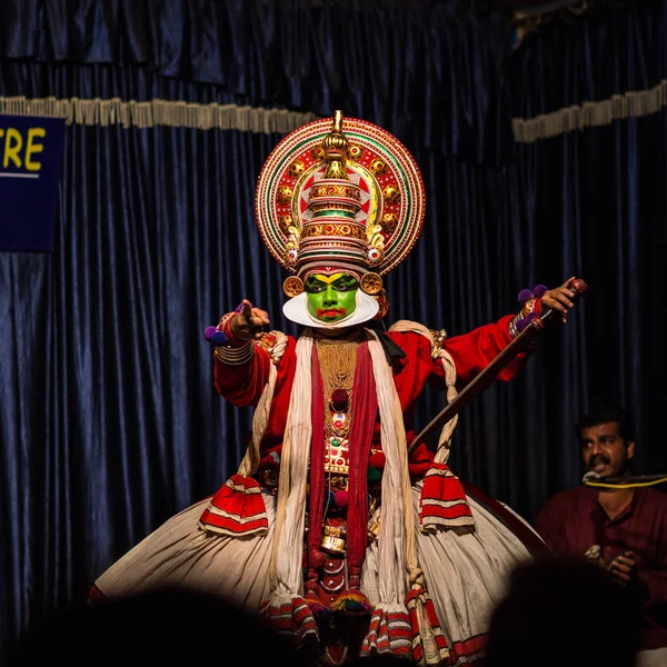 Kumily India February Kathakali Show 2013 Kumily India Presentation Kerala — Stock Photo, Image