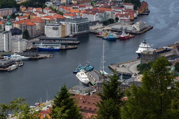 Bergen Norge Juli Med Utsikt Över Bergen 2016 Bergen Norge — Stockfoto