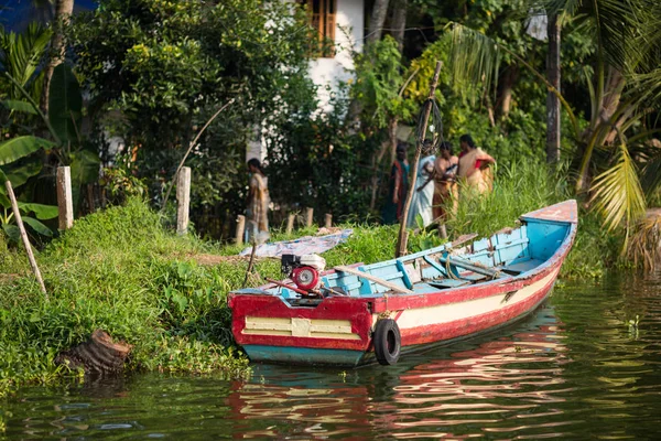 Båtfolk Floden Kanaler Provinsen Kerala — Stockfoto