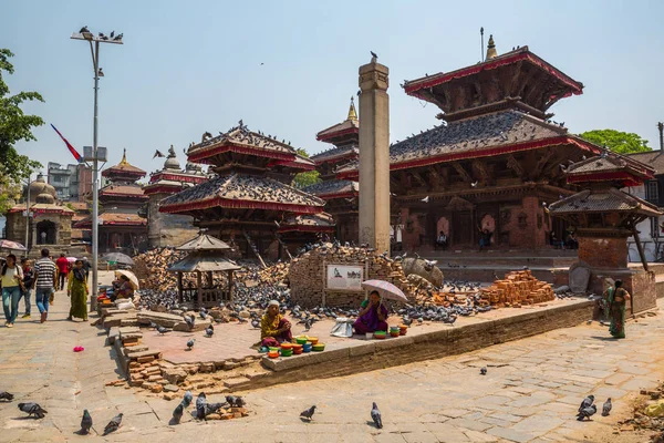 Kathmandu Nepal April Street Med Katmandu 2016 Kathmandu Nepal Gatuvy — Stockfoto