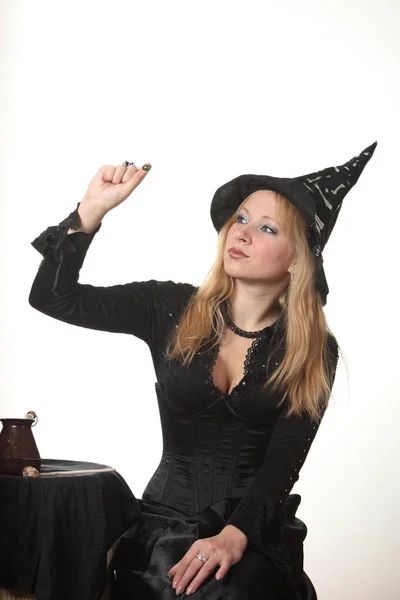 Young Woman Witch Costume — Stock Photo, Image