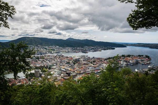 Bergen Noruega Julho Vista Bergen 2016 Bergen Noruega Vista Para — Fotografia de Stock
