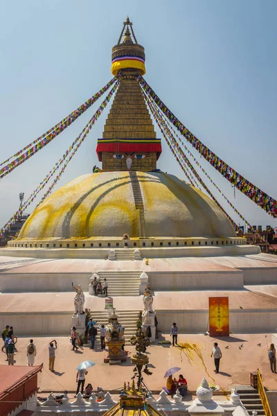 Kathmandu Nepál Březen Boudhanath Stupa Března 2015 Káthmándú Nepál Slavný — Stock fotografie