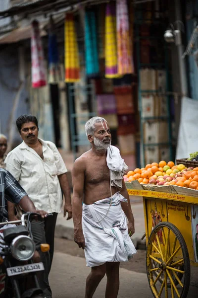 Trichy India February Street Indian City 2013 Trichy India Люди — стоковое фото