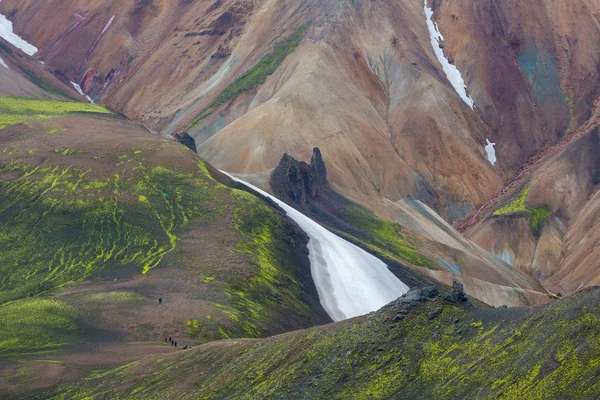 Piękną Panoramą Parku Narodowego Landmannalaugavegur Islandia — Zdjęcie stockowe