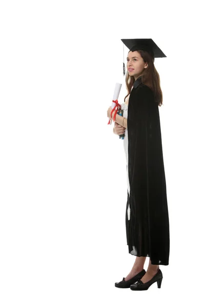 Joven Atractiva Estudiante Graduada Chica — Foto de Stock