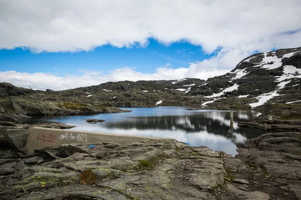 Vackra Landskapet Norska Fjällen Väg Att Trolltunga — Stockfoto