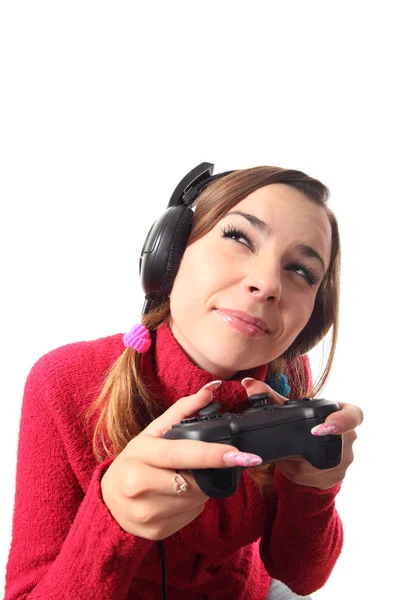 Chica Jugando Ordenador Juego — Foto de Stock