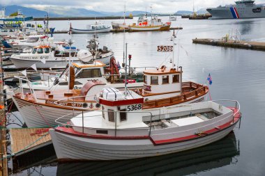 Reykjavik, İzlanda-Temmuz 25: Eski liman 25, 2013 yılında Reykjavik, İzlanda. Yaşadıkları en büyük limanda ülkenin nüfusunun.