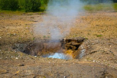 Geothermally etkin Haukadalur Vadisi