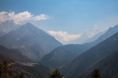 parça güzel görünümünden herhangi bir zamanda Saha Kampı, Himalayalar için