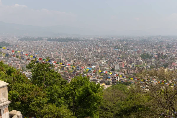 Visa Katmandu Från Templet Swayambhunath Komplex — Stockfoto