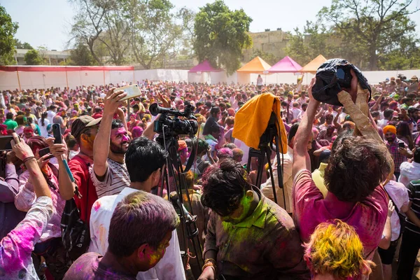 Agra Indien Mars Holi Hyllning Mars 2018 Agra Indien Personer — Stockfoto