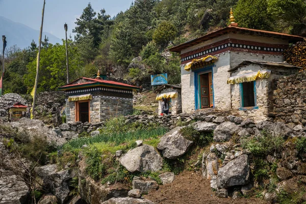 : Sagarmatha, Nepal-Nisan 26: Everest 26, 2016: Sagarmatha, Nepal yol. Zâviye Everest Ana kampı için yolda.