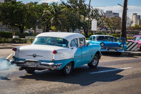 Habana Kuba Leden Staré Auto Ledna 2018 Habana Kuba Staré — Stock fotografie
