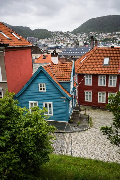 Uma Bela Rua Velha Bergen — Fotografia de Stock