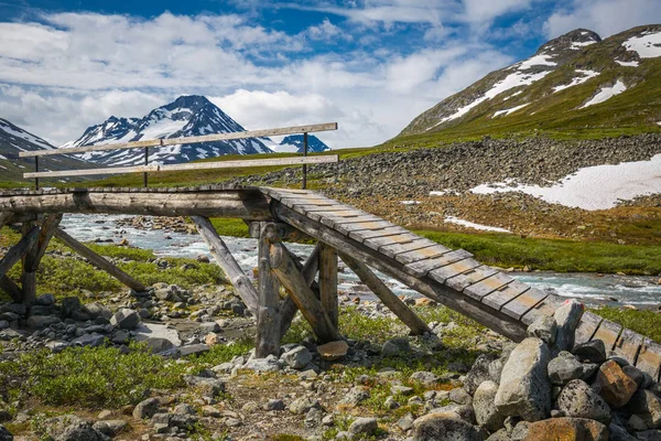 挪威国家公园 Jotunheimen 的一座桥 — 图库照片