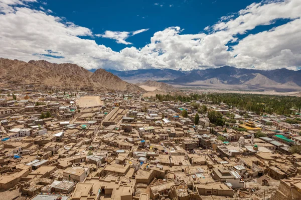 Leh Stad Ligt Indiase Himalaya Een Hoogte Van 3500 Meter — Stockfoto