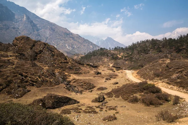 Blick Auf Den Bergpfad Auf Dem Treck Zum Everest Basislager — Stockfoto