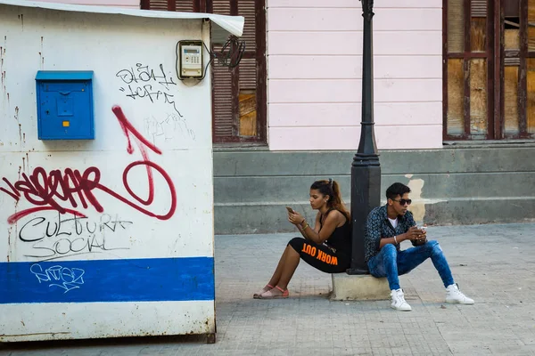 Habana Cuba Januari Mensen Stad Straat Januari 2018 Habana Cuba — Stockfoto