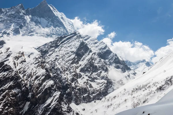 izleme Annapurna Merkez kampına Himalaya dağlarının güzel manzara